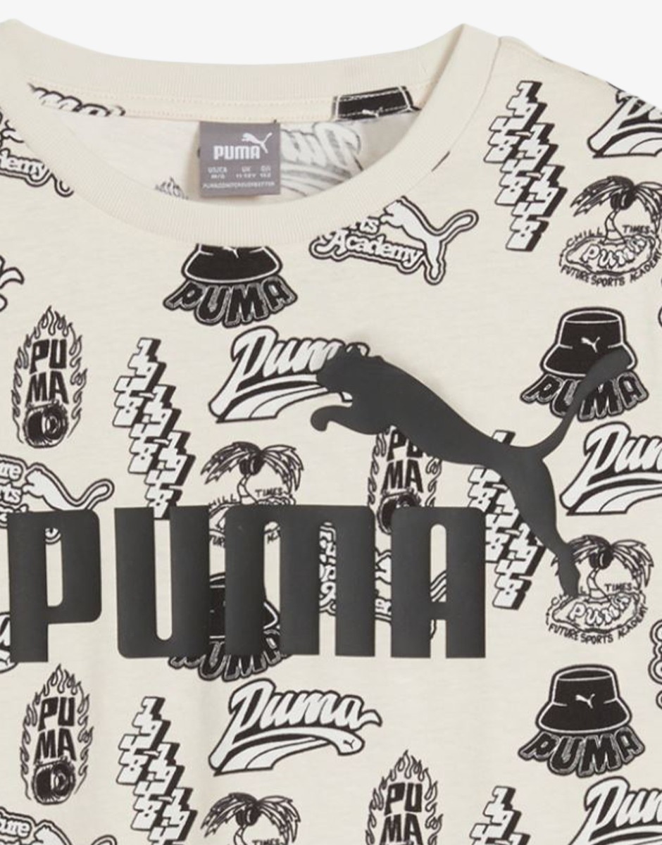 PUMA Ess Mid 90s Aop Tee B White / Black