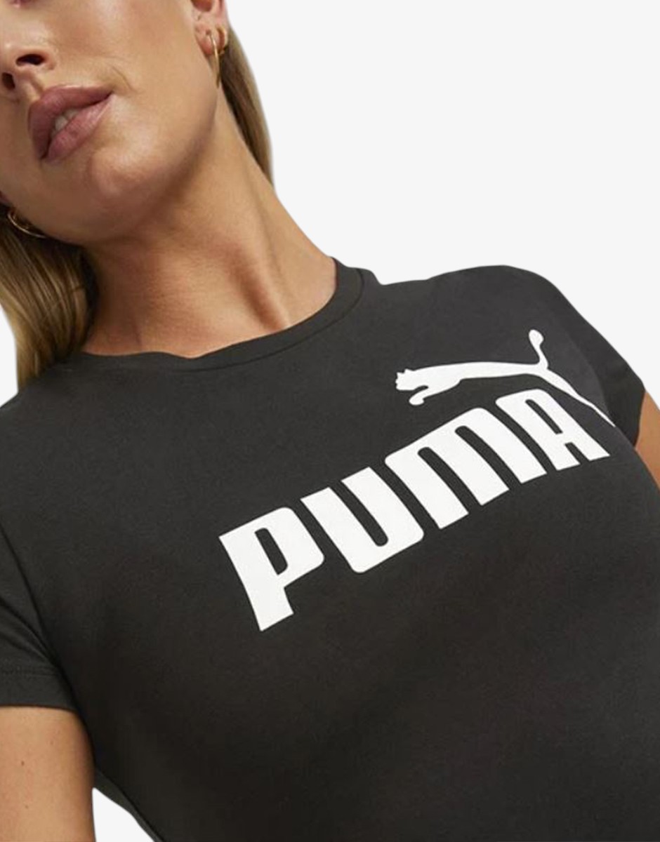 PUMA Ess Slim Logo Tee Black / White