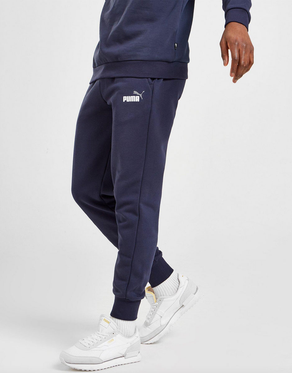 PUMA Essentials+ Two-Tone Logo Pants Navy