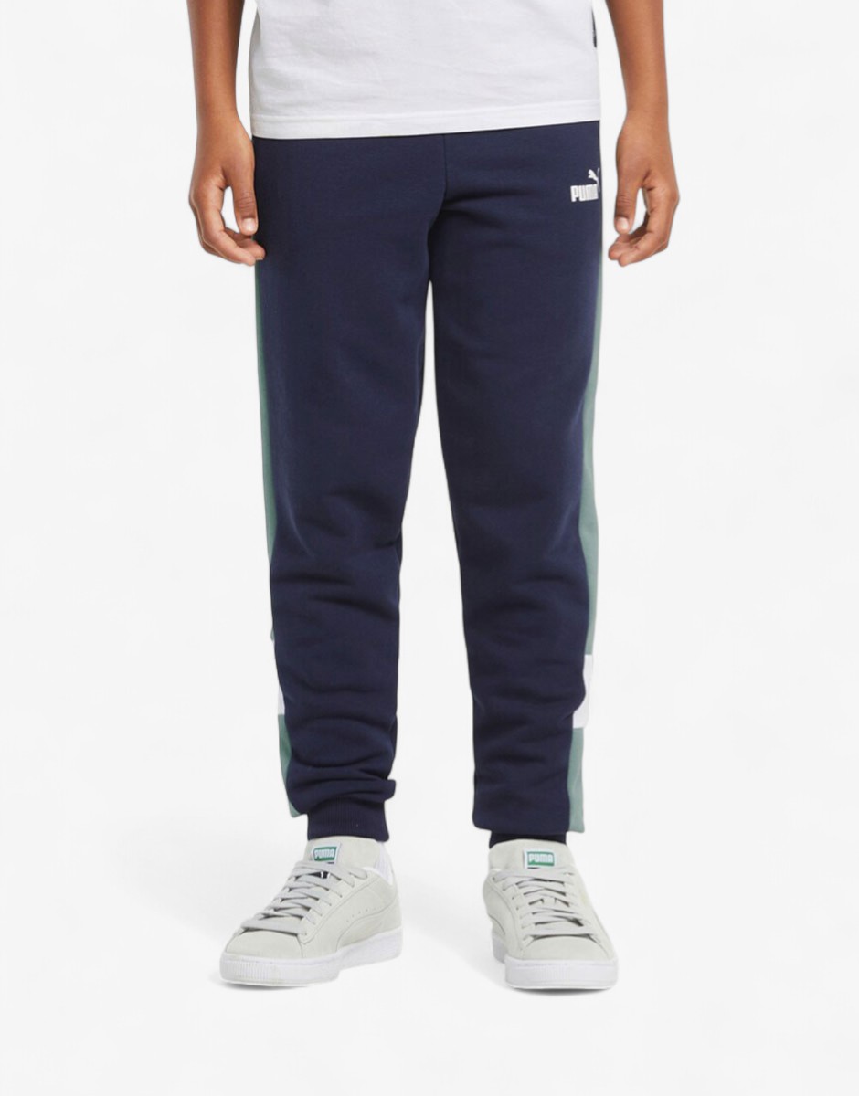PUMA Essentials+ Colorblock Pants Navy