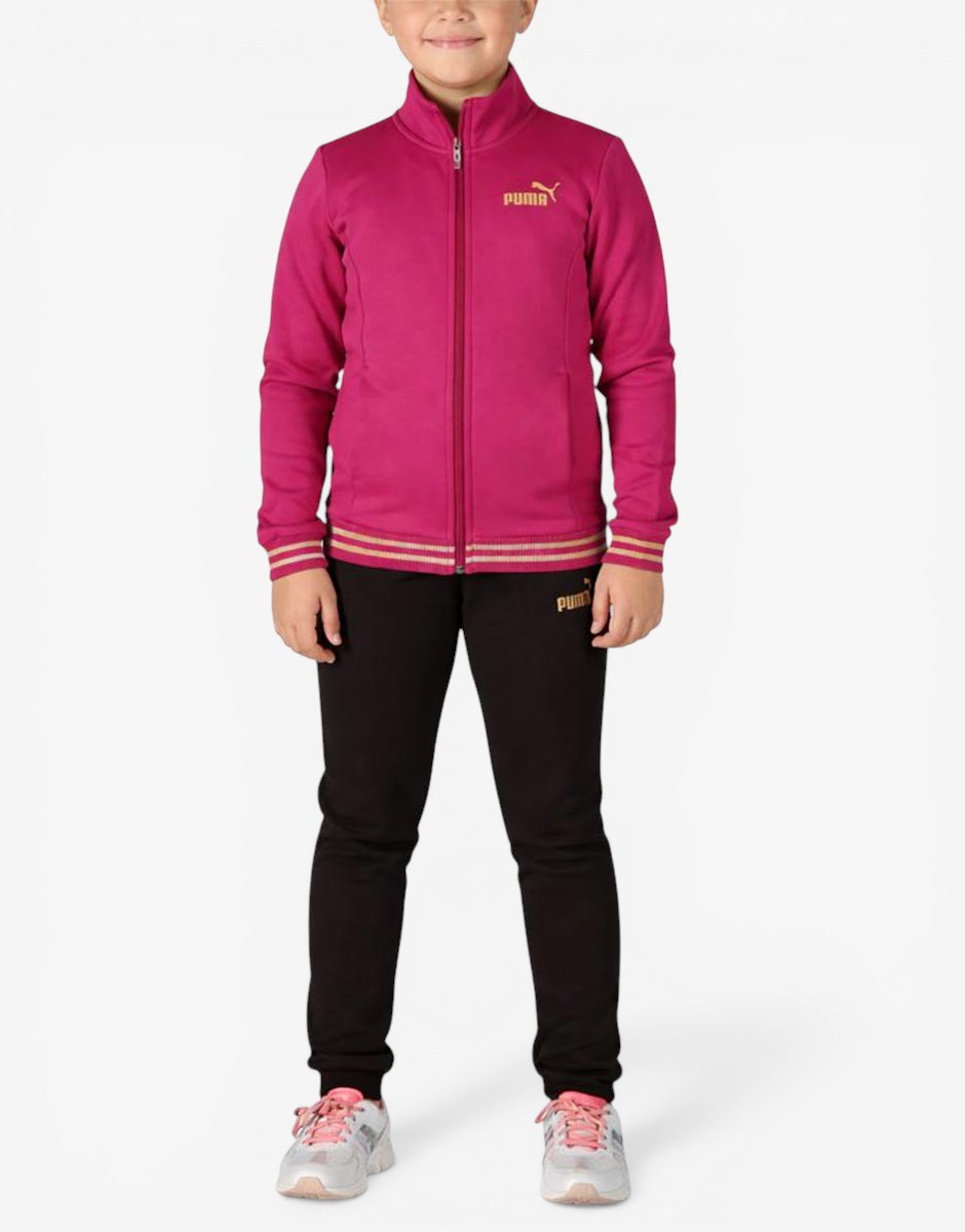 PUMA Essentials  Glitter Full-Zip Tracksuit Violet/Black