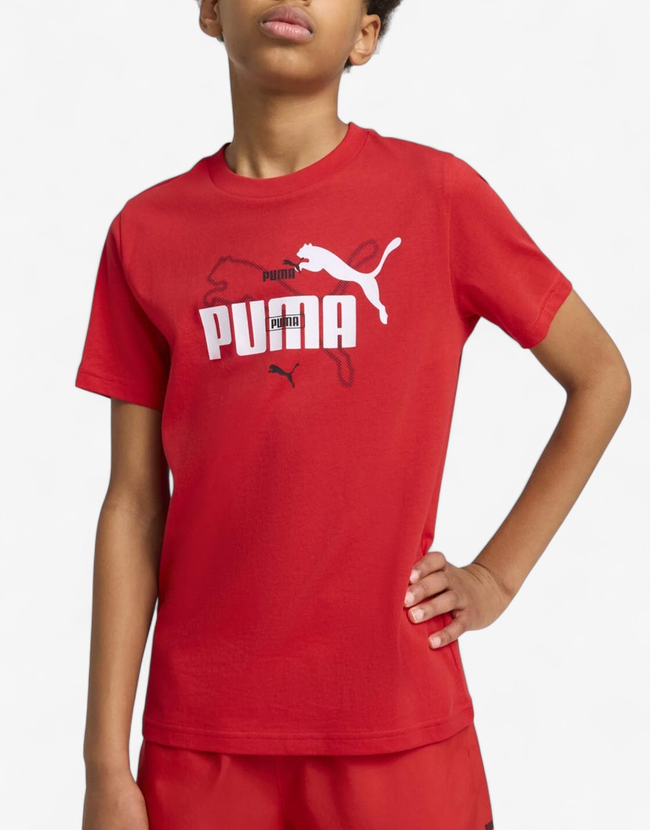 PUMA Essentials+ Logo Lab Summer Tee Red