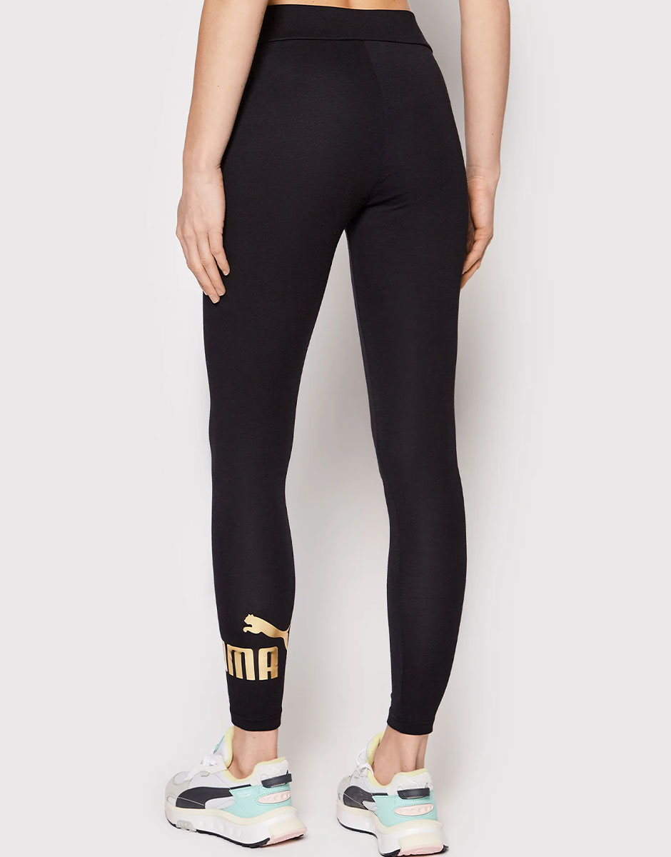 PUMA Essentials+ Metallic Logo Leggings Black