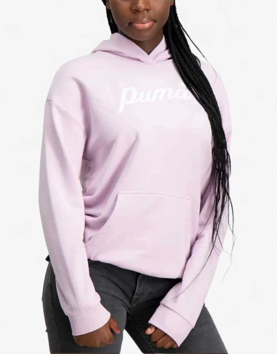 PUMA Essentials+ Script Hoodie Grape Mist