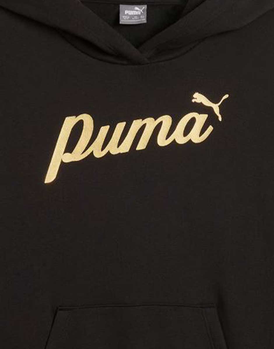 PUMA Essentials+ Script Metallic Hoodie Black