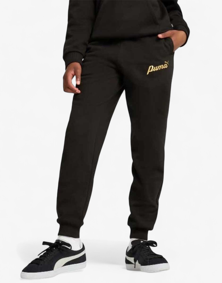 PUMA Essentials+ Script Metallic Pants Black