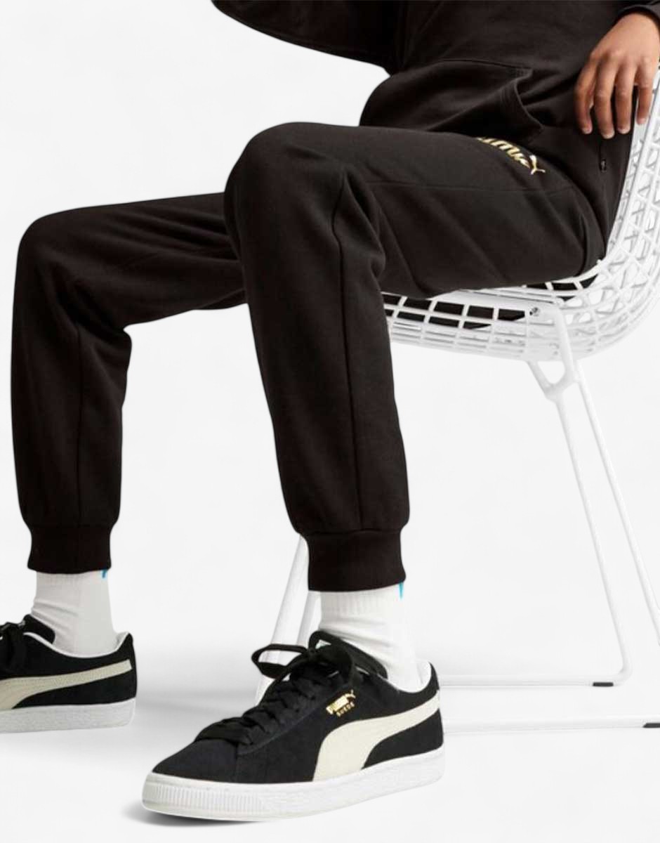 PUMA Essentials+ Script Metallic Pants Black