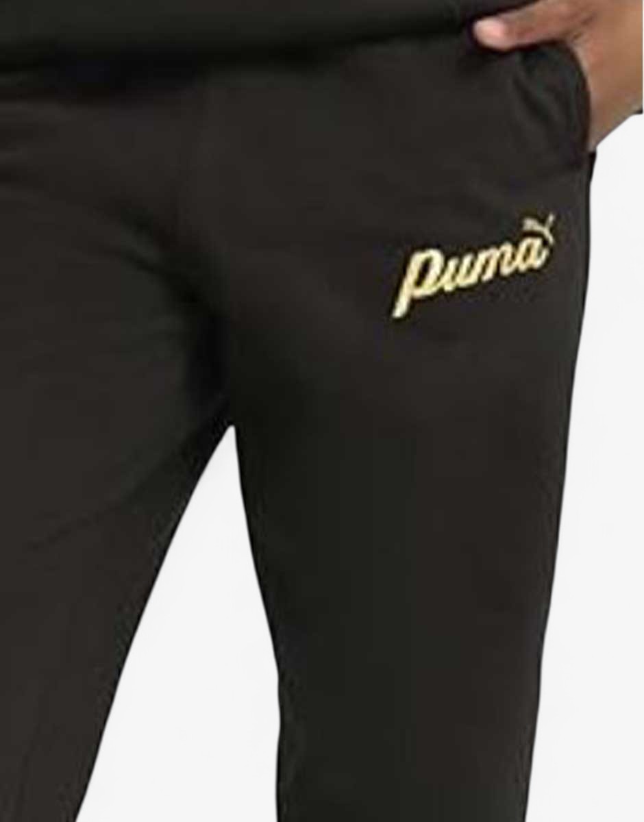 PUMA Essentials+ Script Metallic Pants Black