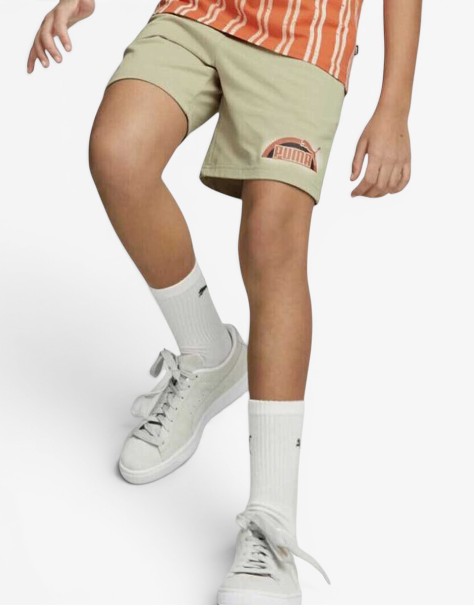 PUMA Essentials  Street Art Graphic Shorts Beige