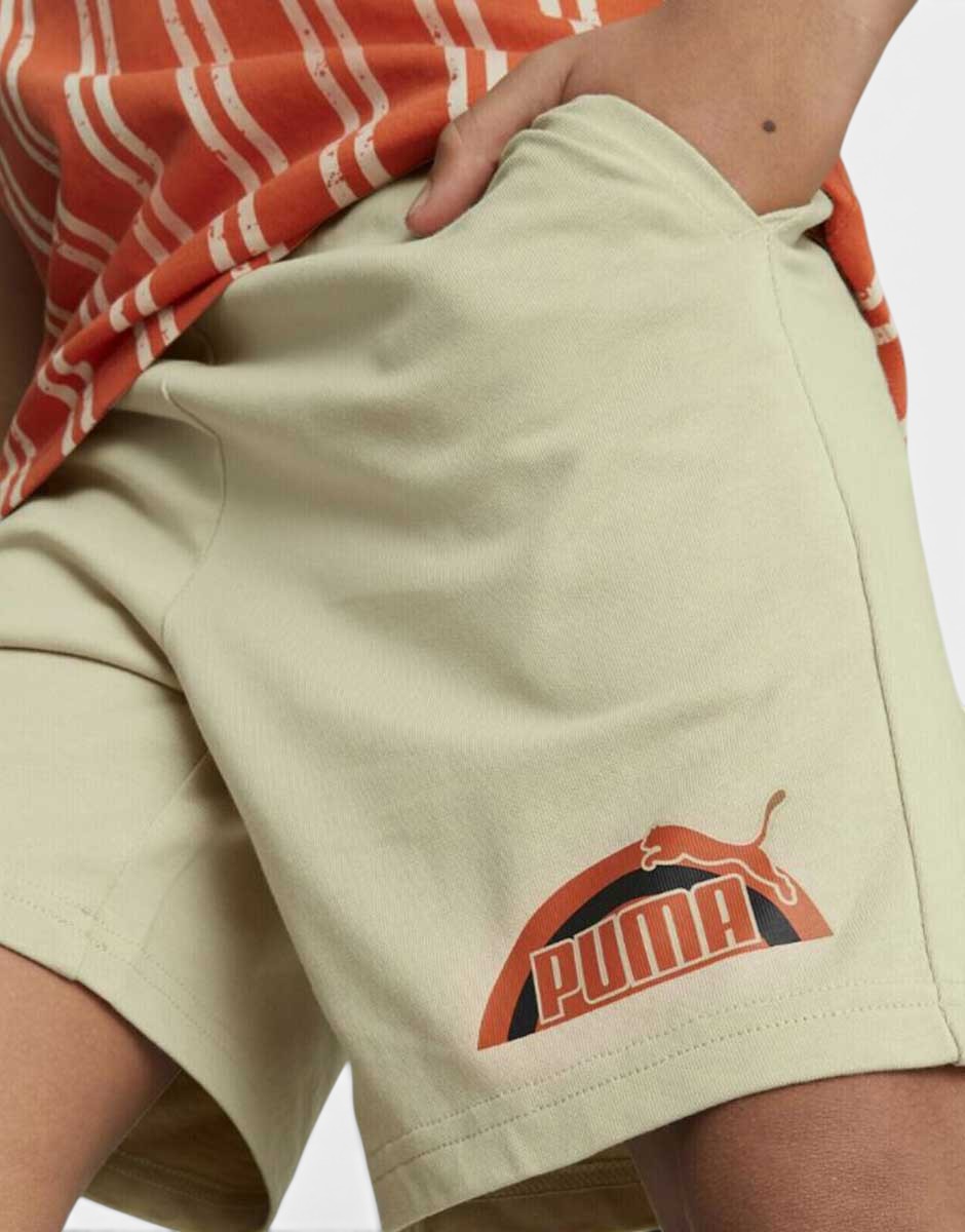 PUMA Essentials+ Street Art Graphic Shorts Beige