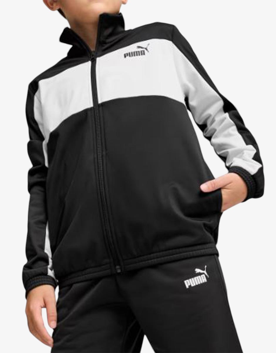 PUMA Poly Colorblock Tracksuit Black/White