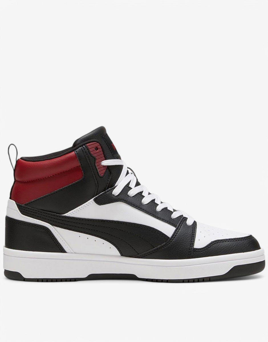PUMA Rebound V6 Mid Shoes White/Black/Red