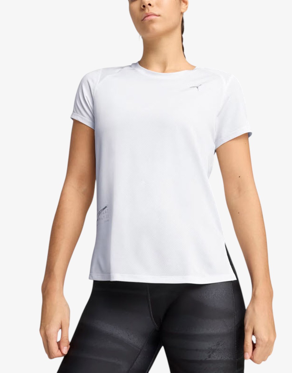 PUMA Run 5K Logo Ss Tee White