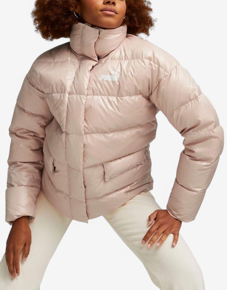 PUMA Style Down Shiny Puffer Jacket Pink
