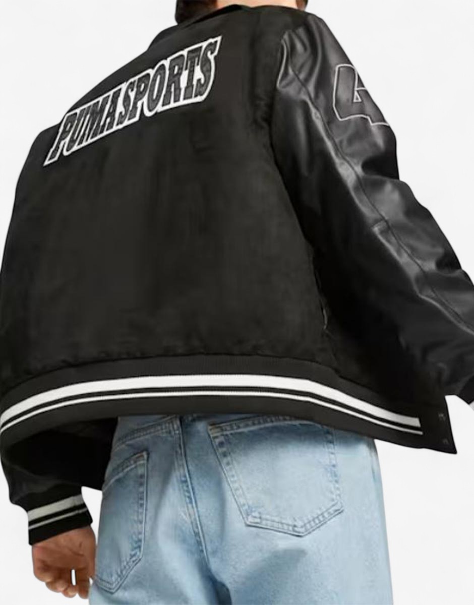 PUMA Team Varsity Jacket Black