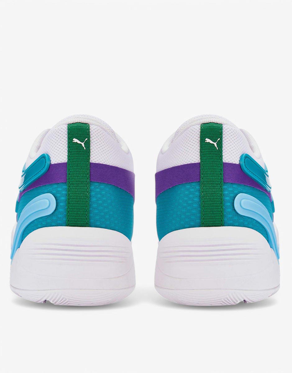 PUMA Trc Blaze Court Basketball Shoes White/Deep Aqua