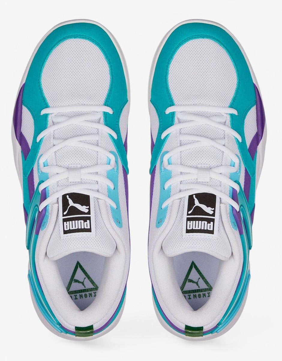 PUMA Trc Blaze Court Basketball Shoes White/Deep Aqua