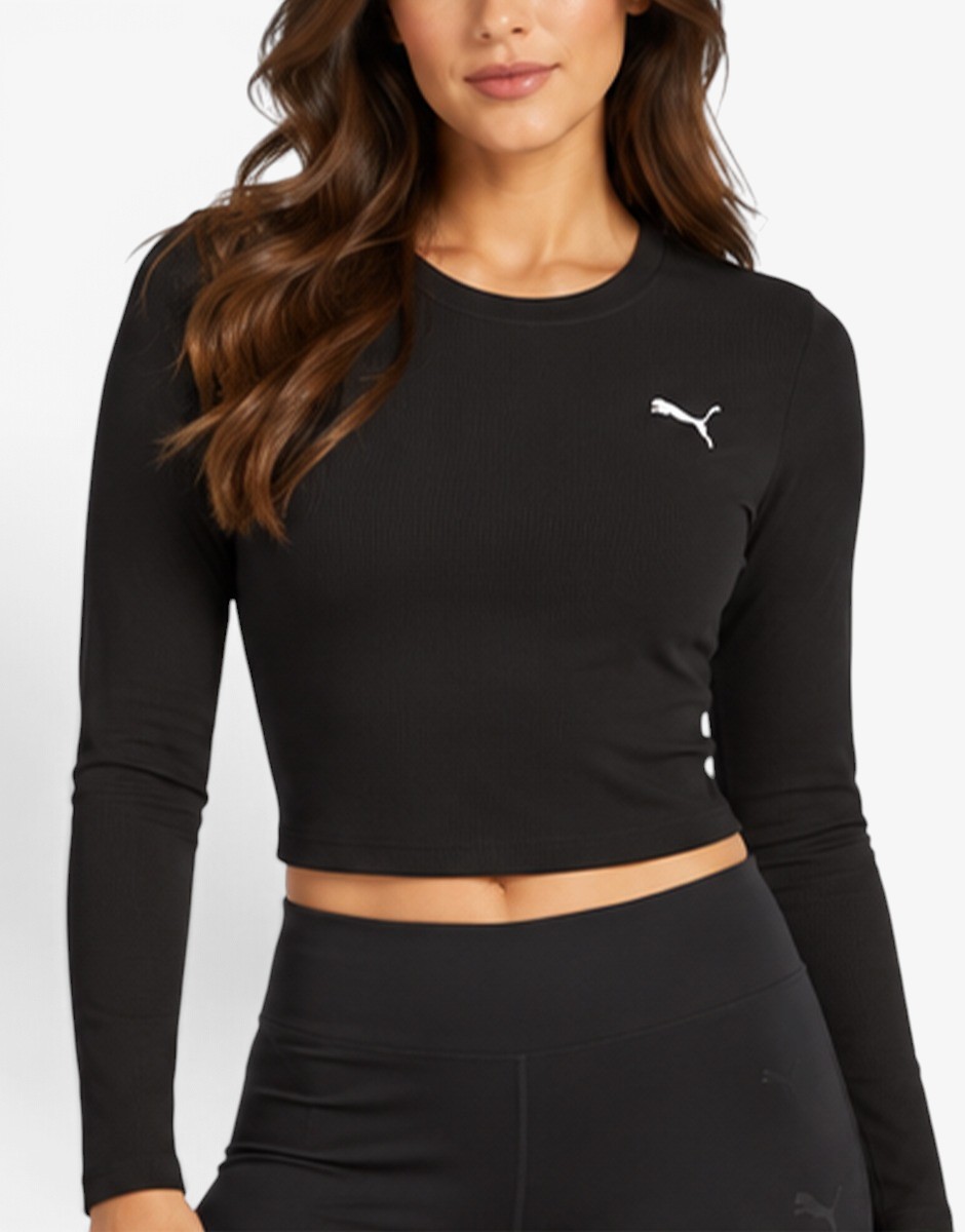 PUMA Wardrobe Ess Longsleeve Baby Tee Back