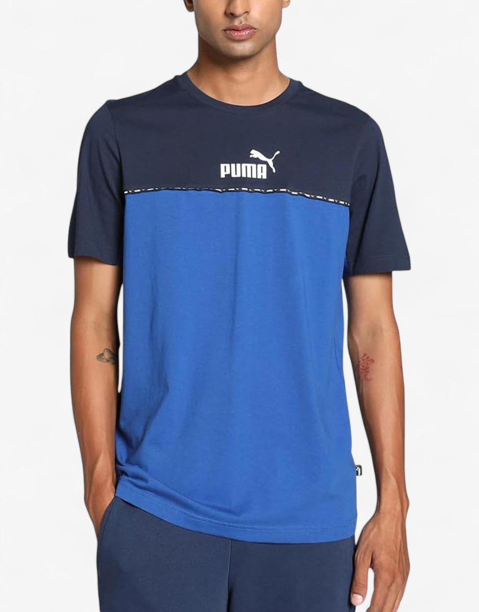 PUMA Essentials Block Tape Tee Blue