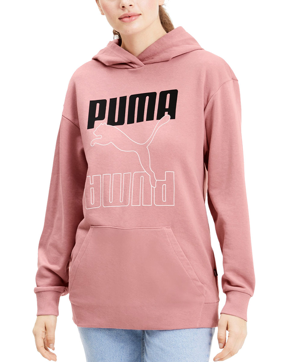 PUMA Rebel Elongated Hoodie Pink