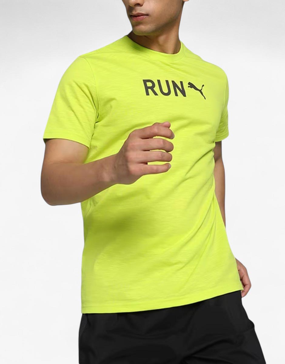 PUMA Run Graphic Tee Lime Pow