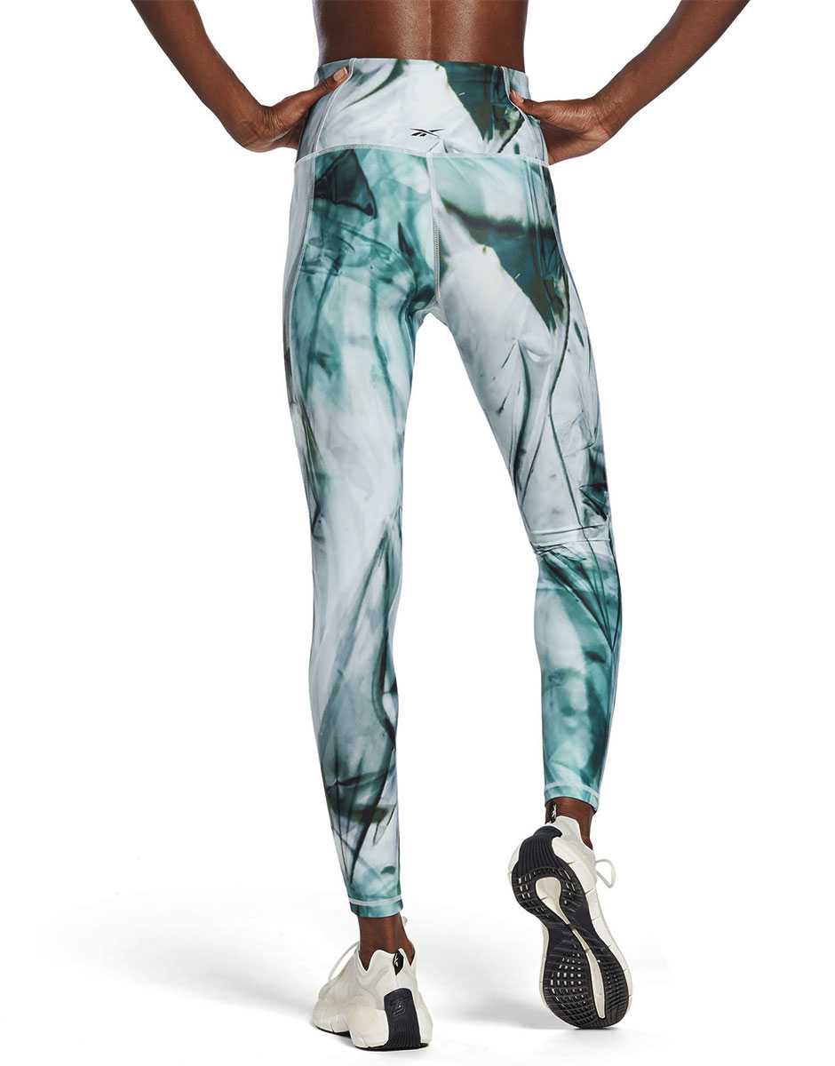 REEBOK Lux Bold High-Waisted Liquid Abyss Print Leggings Multicolor