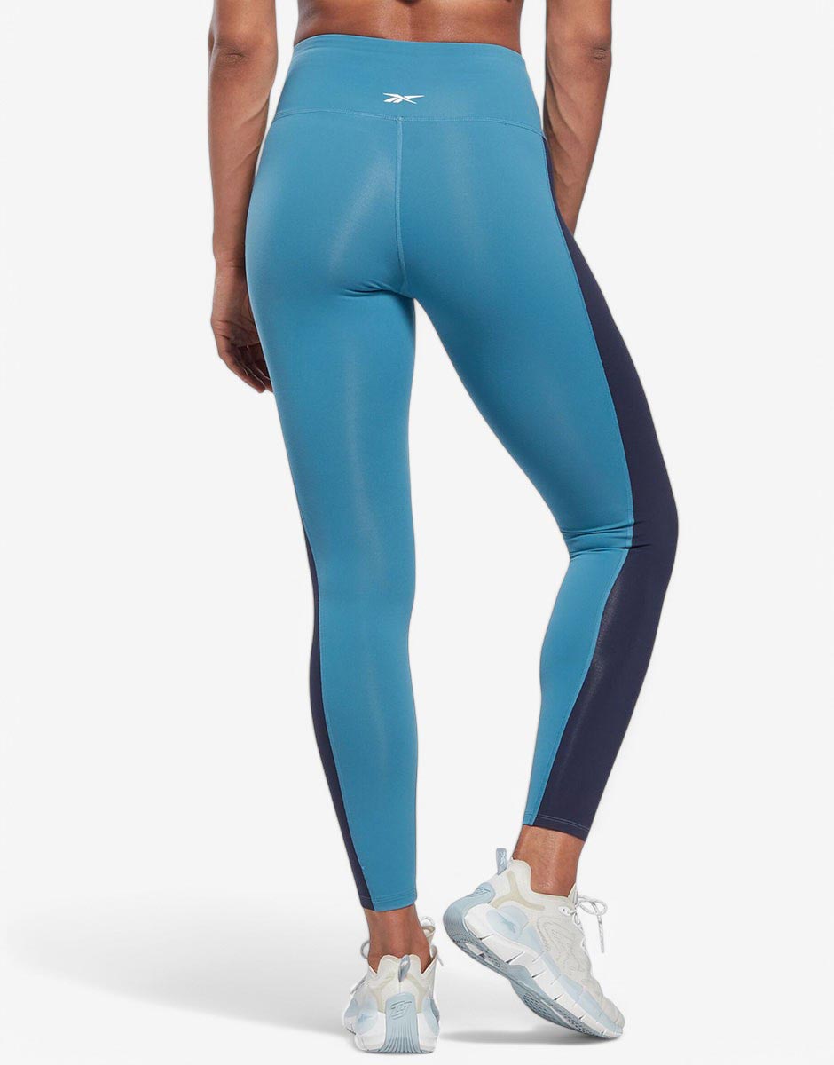 REEBOK Lux High-Waisted Colorblock Leggings Blue