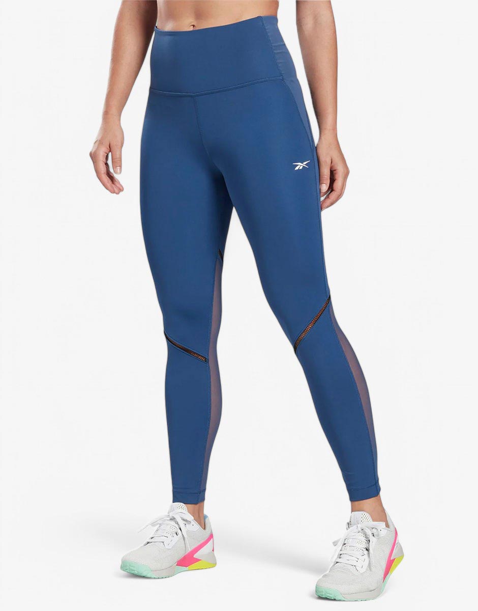 REEBOK Ts Lux Perform Perforated Leggings Blue