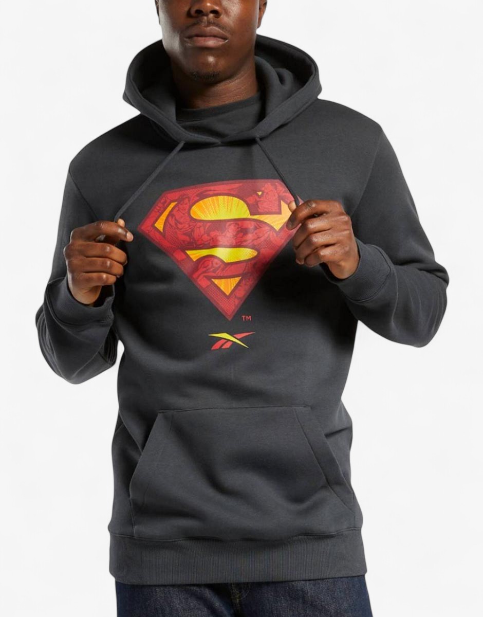 REEBOK x DC Superman Unisex Hoodie Dark Grey