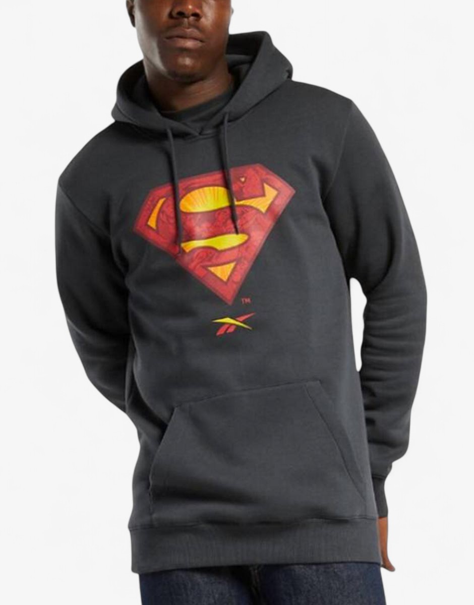 REEBOK x DC Superman Unisex Hoodie Dark Grey