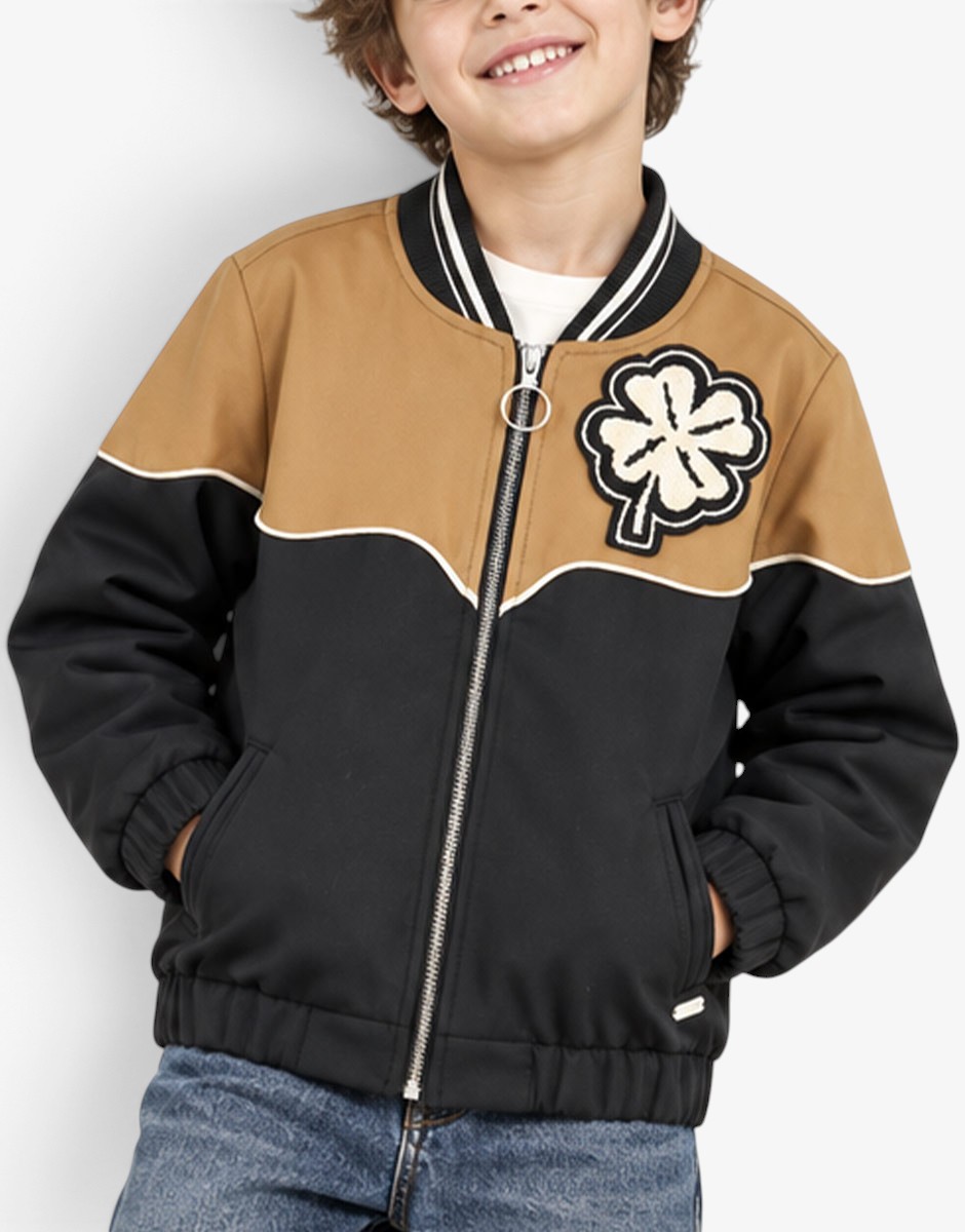SCOTCH&SODA х Elvis Capsule Colour Block Bomber Jacket Black/Brown