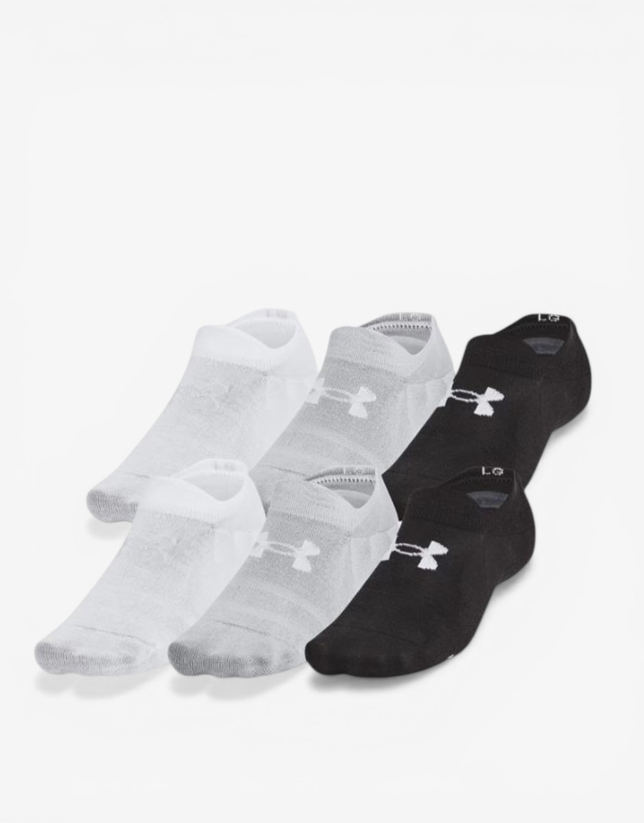 UNDER ARMOUR 6-Packs Essential Ultra Low Cut Socks Black/Grey