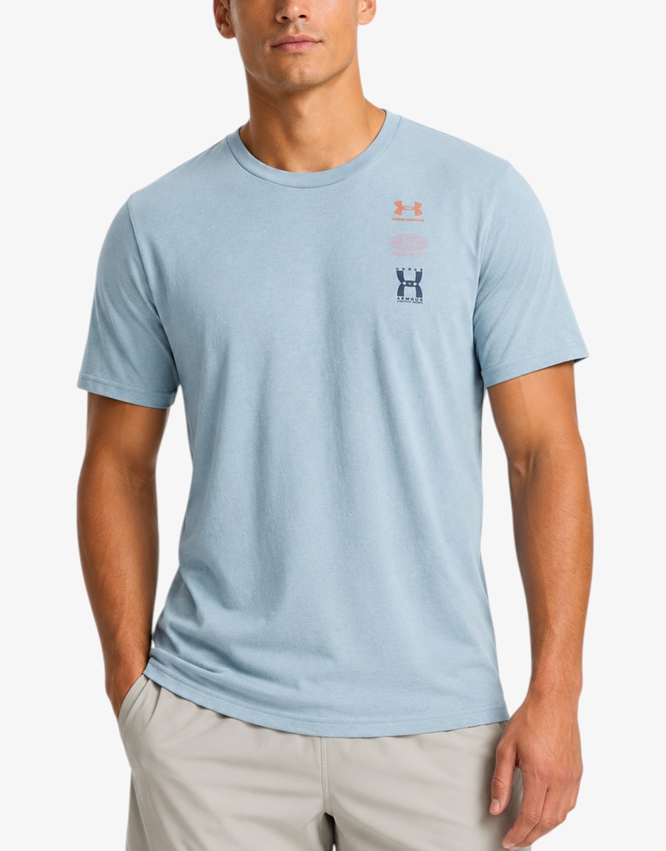 UNDER ARMOUR Live Evol Logo Ss Tee Blue
