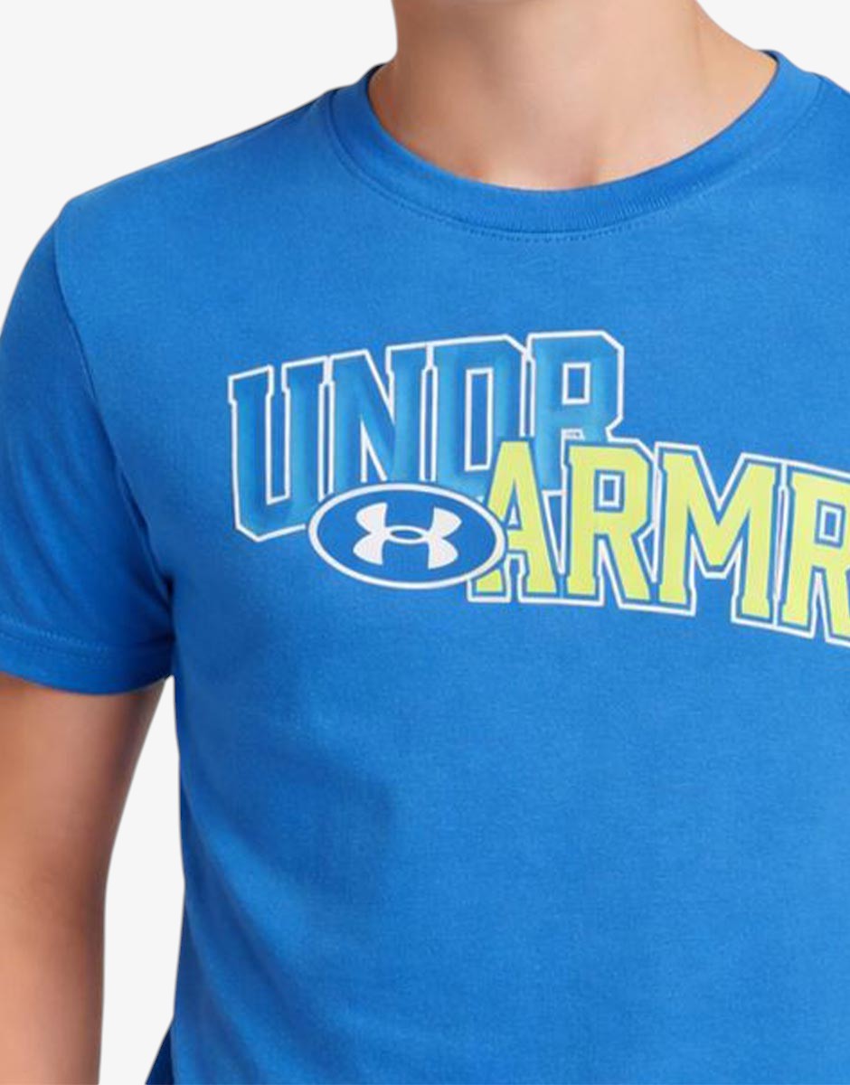 UNDER ARMOUR Overlay Wordmark Tee Blue
