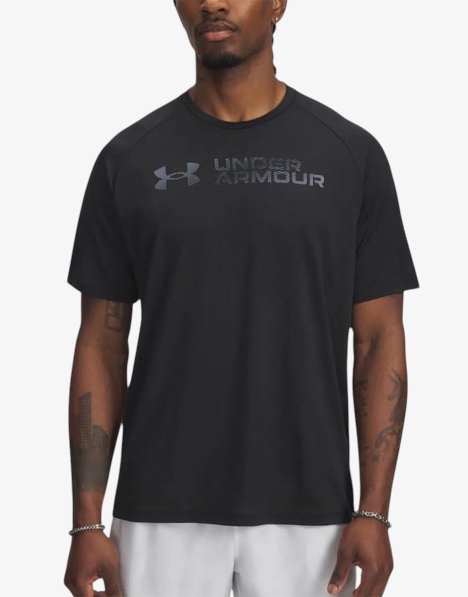 UNDER ARMOUR Tech Reflective Ss Tee Black
