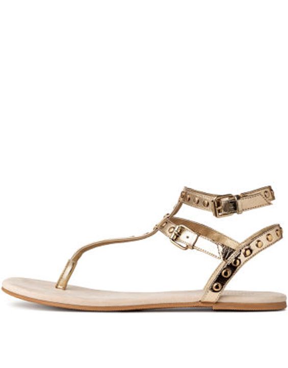 'H&M Studded Sandals Gold