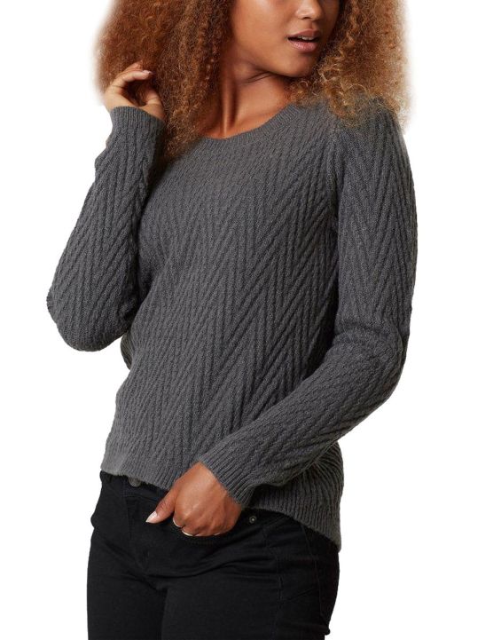 'VERO MODA Long Sleeved Knitted Pullover Dark Grey