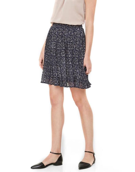 'VERO MODA Retro Floral Skirt Navy