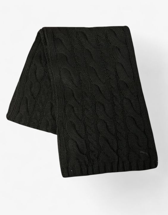 'PUMA Dave Cable Knit Scarf Black 'PUMA Dave Cable Knit Scarf Black