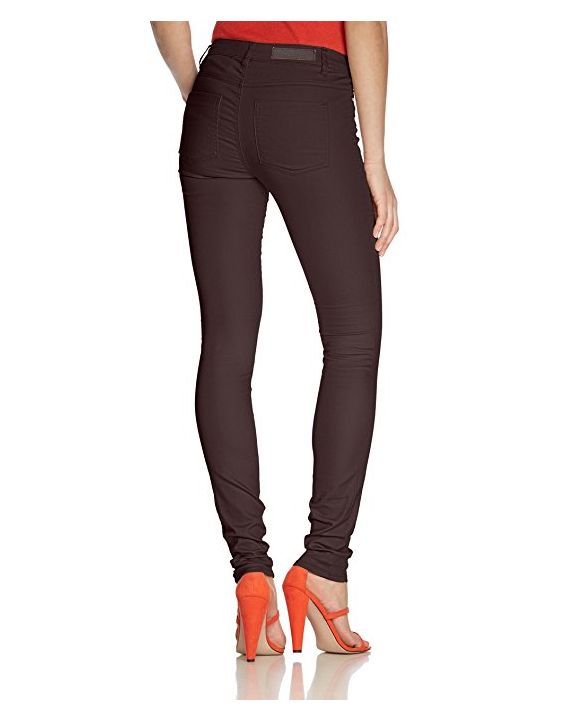 'ONLY Coated Regular Zip Pant Coffee