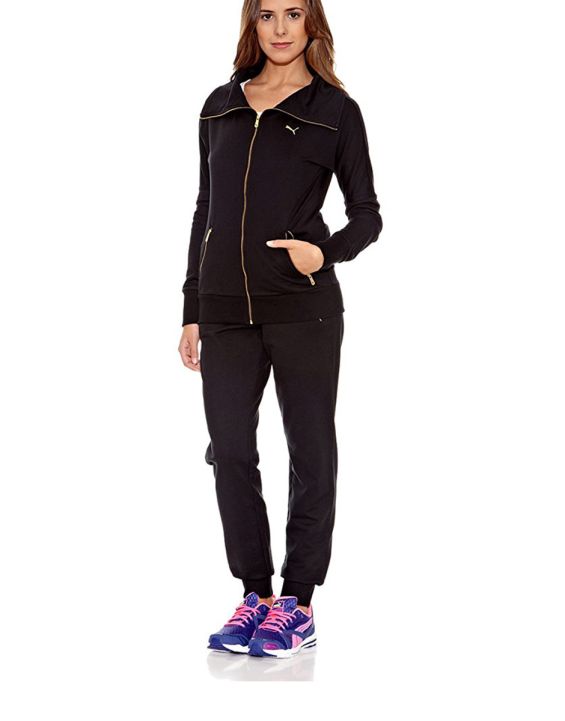 'PUMA Gold Logo Tracksuit Black