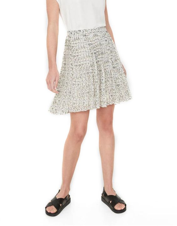 'VERO MODA Retro Floral Skirt White