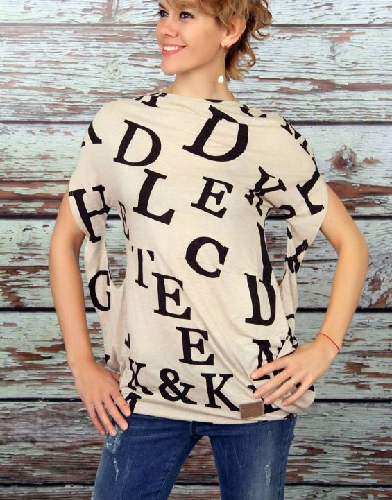'NEGATIVE Aly Tunic Letters