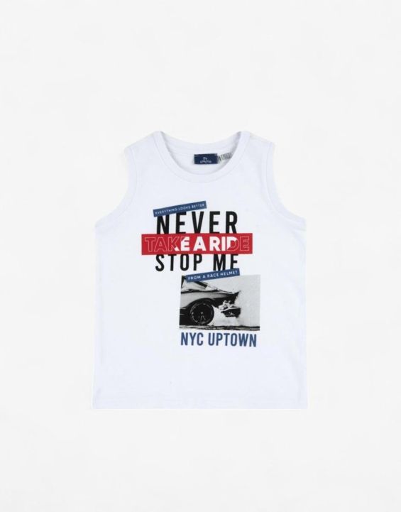 'CHICCO Boys Never Stop Me Tank White/Multi