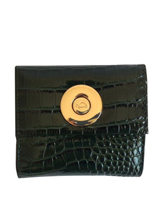 'CARPISA Leather Glossy Wallet Green