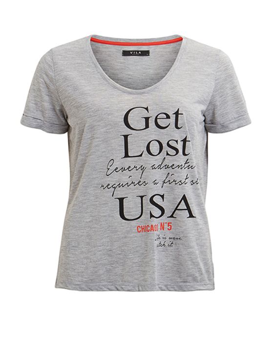 'VILA Get Lost Tee Grey