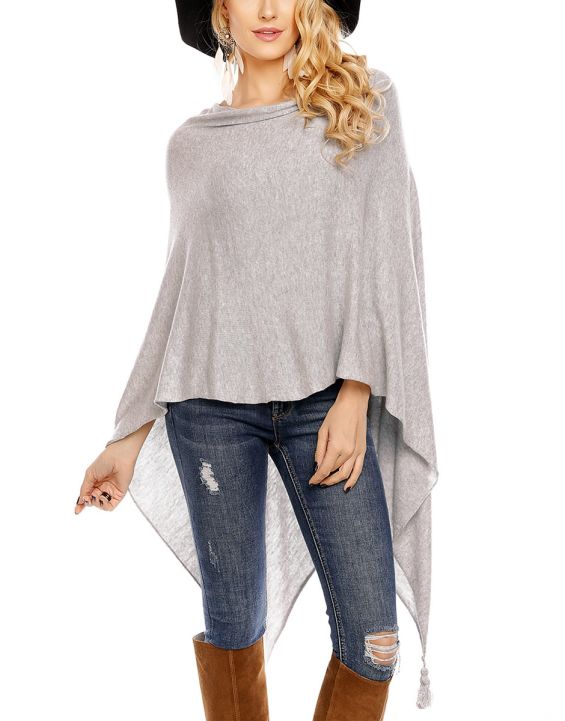 'FRESH MADE Country Land Poncho Light Grey
