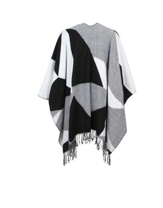 'EIGHT2NINE Geometrical Poncho Light Grey