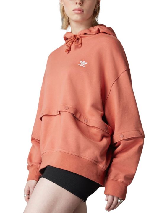 'ADIDAS Always Original Snap-Button Hoodie Orange