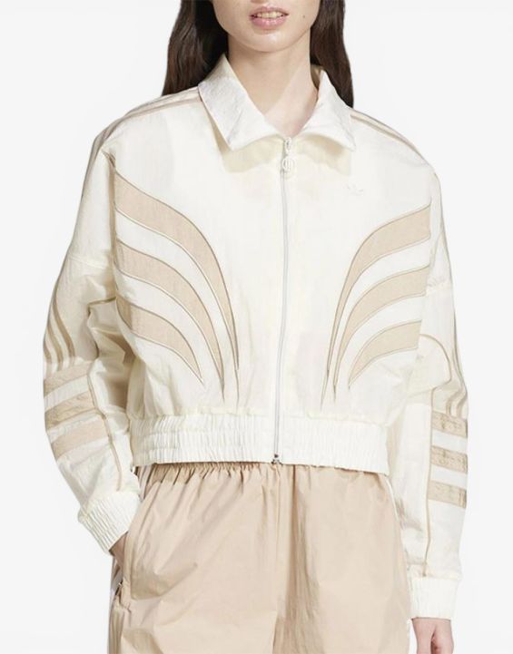 'ADIDAS Atlanta Cut Line Loose Nylon Track Top White